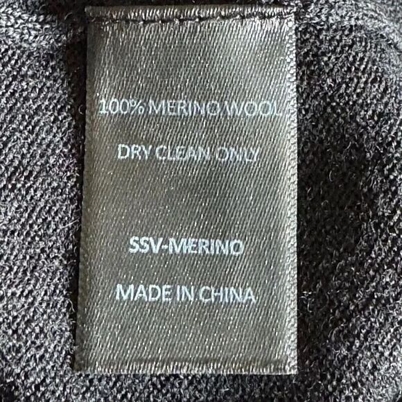 Paloma Black Merino Wool Crewneck Soft Luxury Short Sleeves Knit Top SZ MP #2050 - Picture 8 of 11